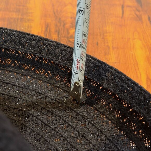 Vintage KOKIN New York Black Woven Straw Wide Adjustable Brim One Size Sun Hat main image 9